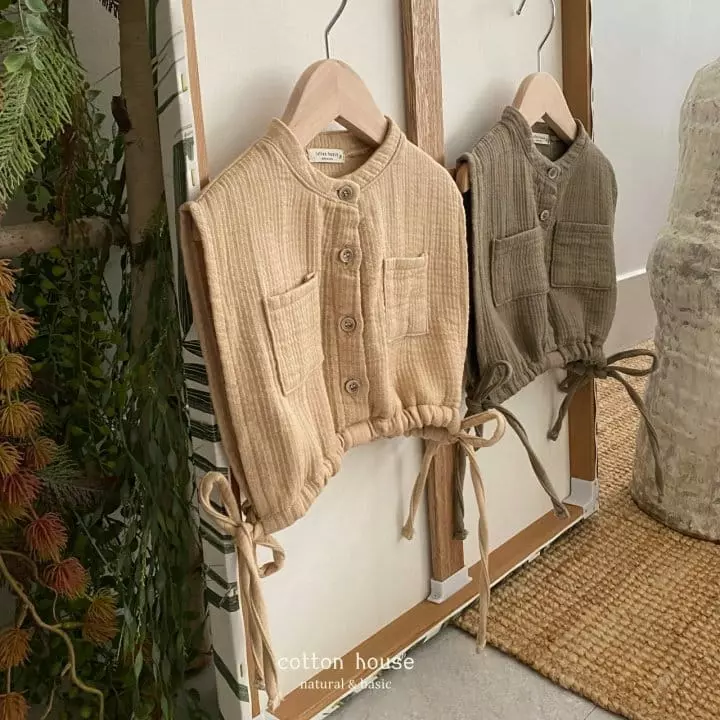 Cotton House - Korean Children Fashion - #childofig - Side Slit Vest - 7