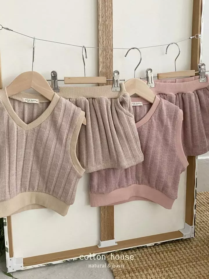 Cotton House - Korean Children Fashion - #childrensboutique - Knit Vest Two Piece