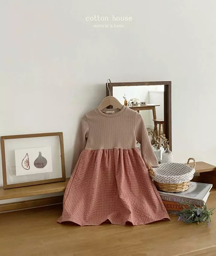 Cotton House - Korean Children Fashion - #childrensboutique - Color Check One-piece - 12