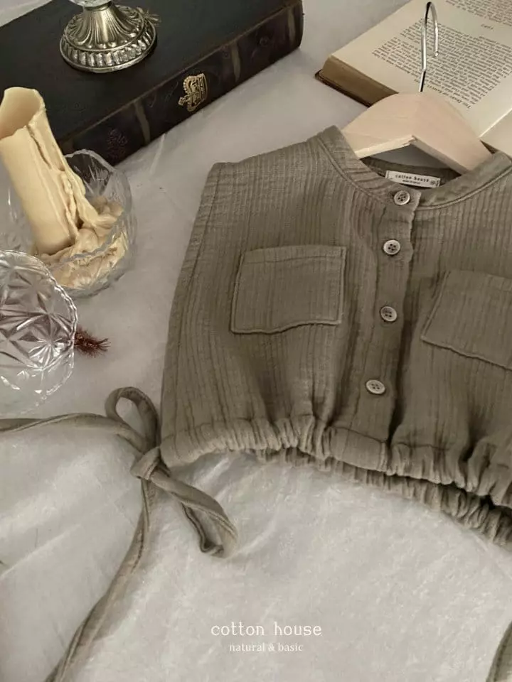 Cotton House - Korean Children Fashion - #childrensboutique - Side Slit Vest - 8