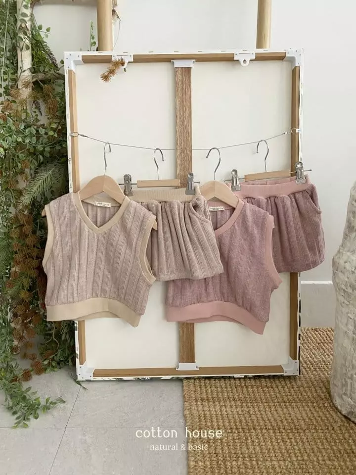 Cotton House - Korean Children Fashion - #designkidswear - Knit Vest Two Piece - 2