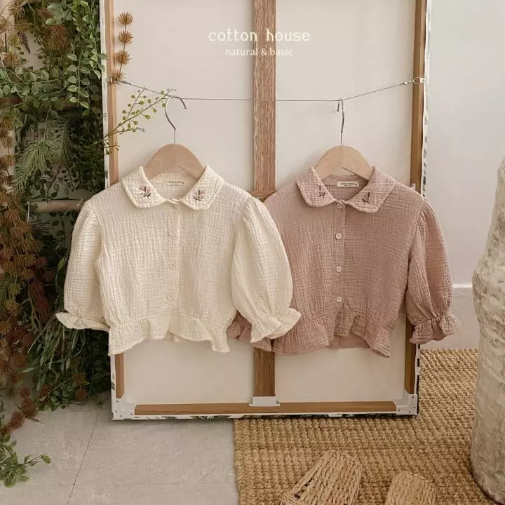 Cotton House - Korean Children Fashion - #discoveringself - Flower Embroidery Blouse