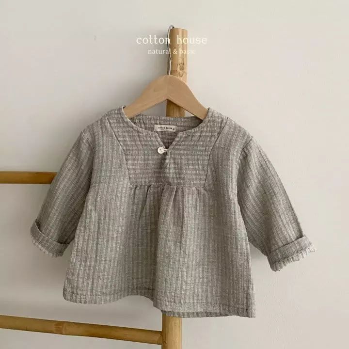 Cotton House - Korean Children Fashion - #fashionkids - Wahing  V Neck Blouse - 3