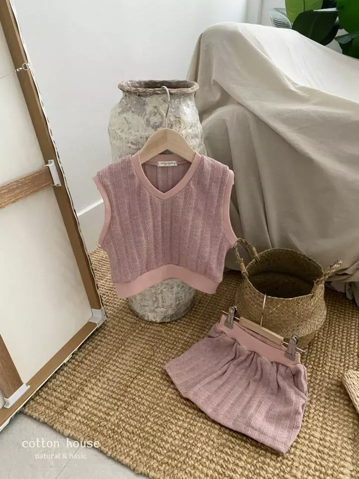 Cotton House - Korean Children Fashion - #discoveringself - Knit Vest Two Piece - 4