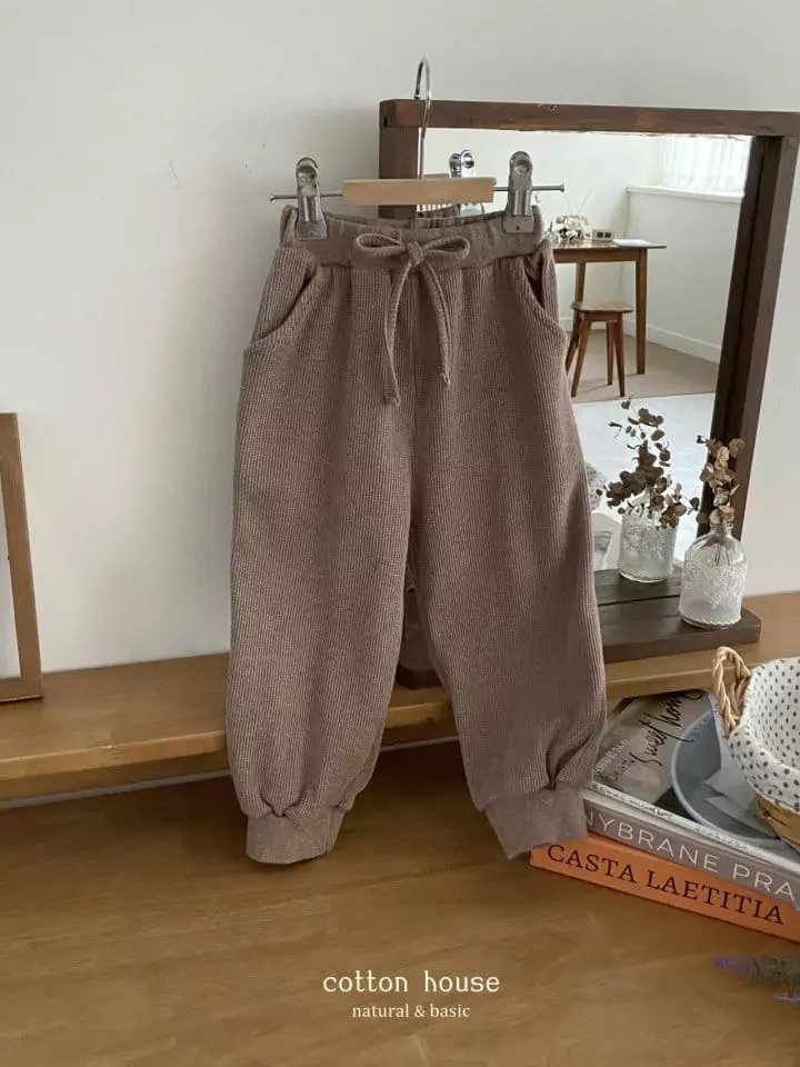 Cotton House - Korean Children Fashion - #fashionkids - Waffle Jogger Pants - 3