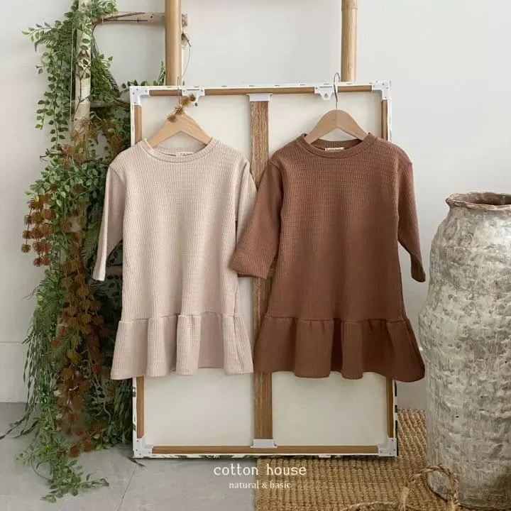 Cotton House - Korean Children Fashion - #kidsshorts - Frill Knit One-piece - 2
