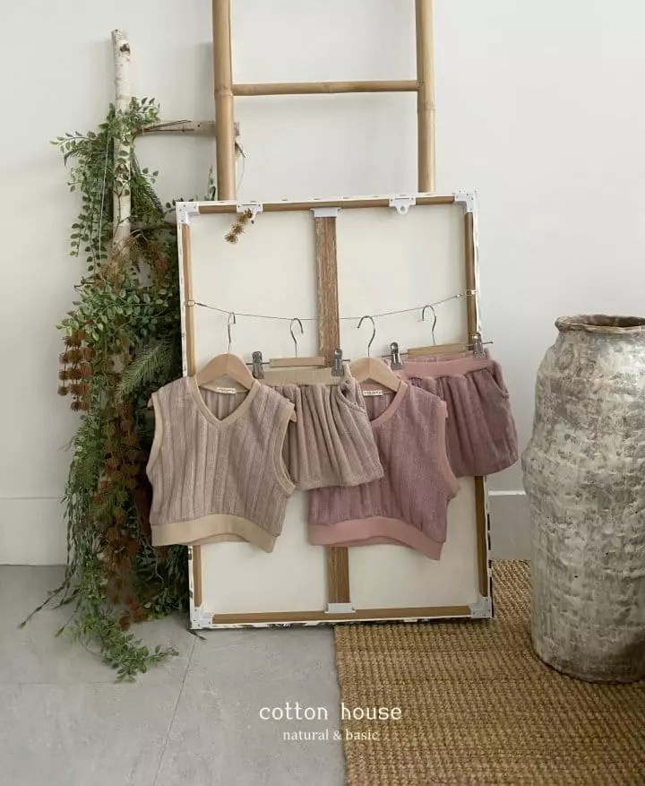Cotton House - Korean Children Fashion - #kidsshorts - Knit Vest Two Piece - 5