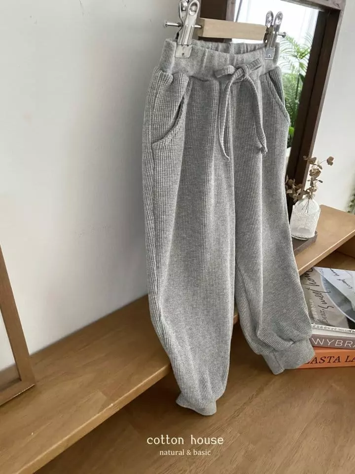 Cotton House - Korean Children Fashion - #fashionkids - Waffle Jogger Pants - 4
