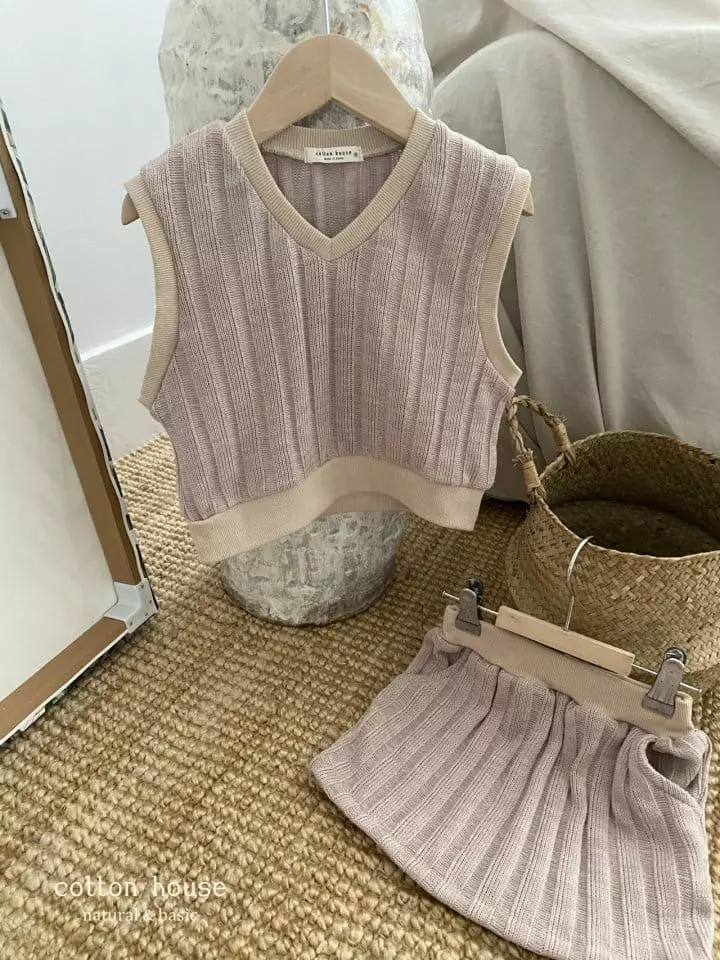 Cotton House - Korean Children Fashion - #kidsstore - Knit Vest Two Piece - 6