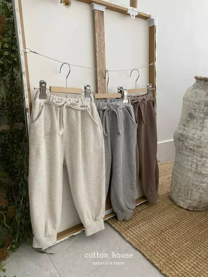 Cotton House - Korean Children Fashion - #kidsstore - Waffle Jogger Pants - 5