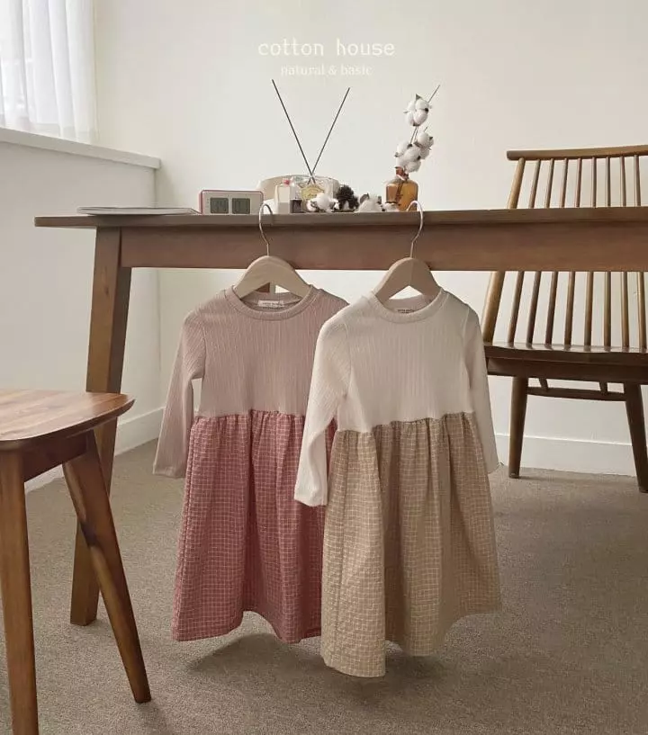 Cotton House - Korean Children Fashion - #kidsstore - Color Check One-piece