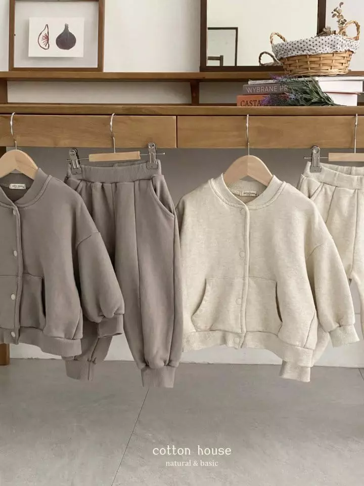 Cotton House - Korean Children Fashion - #kidzfashiontrend - Terry Jumper Top Bottom Set - 3