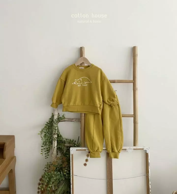 Cotton House - Korean Children Fashion - #kidzfashiontrend - Kitty Top Bottom Set - 2