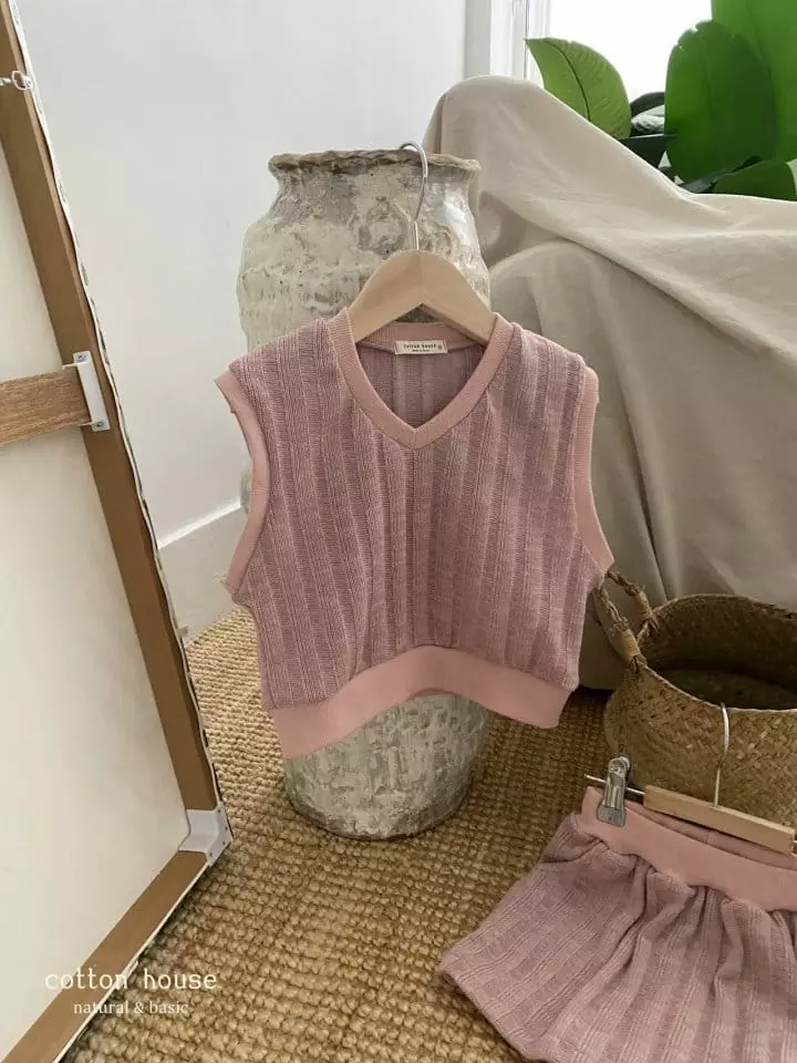 Cotton House - Korean Children Fashion - #kidzfashiontrend - Knit Vest Two Piece - 7