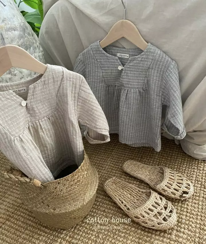 Cotton House - Korean Children Fashion - #littlefashionista - Wahing  V Neck Blouse - 8