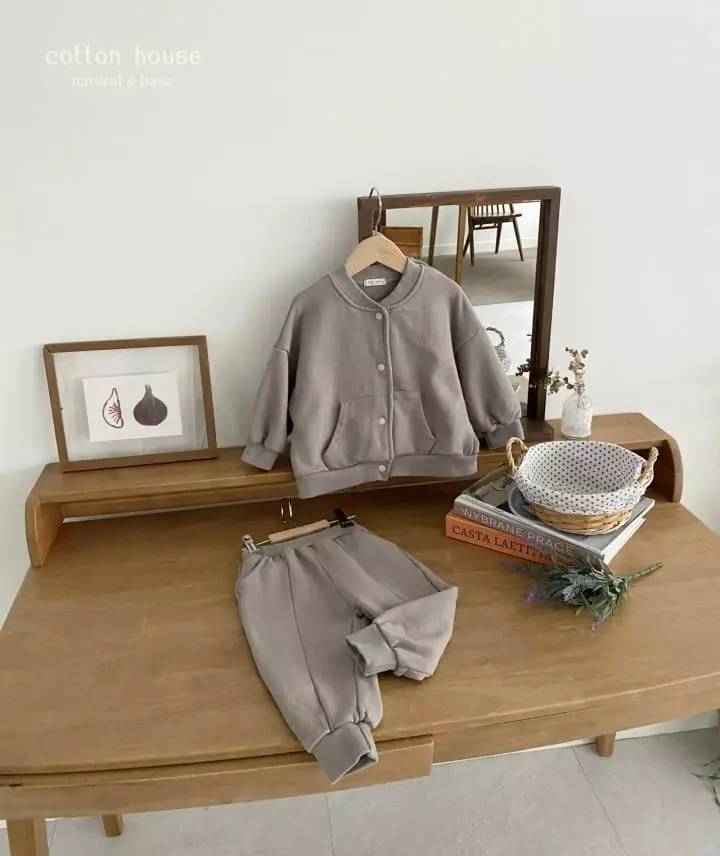 Cotton House - Korean Children Fashion - #littlefashionista - Terry Jumper Top Bottom Set - 5