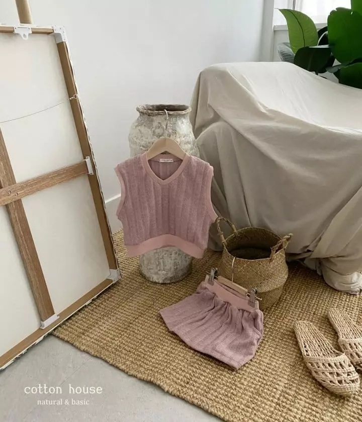 Cotton House - Korean Children Fashion - #littlefashionista - Knit Vest Two Piece - 9