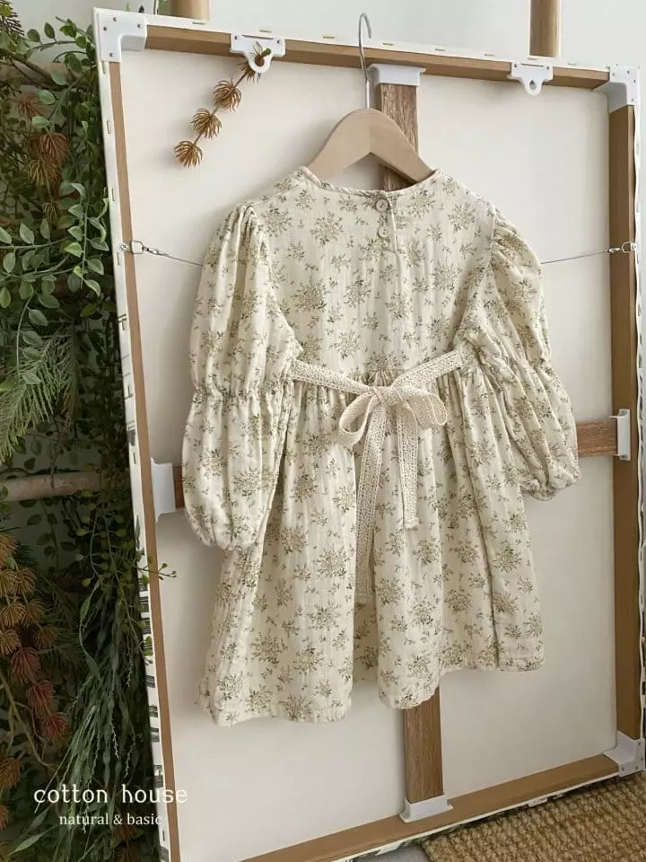 Cotton House - Korean Children Fashion - #littlefashionista - Lace Ribbon One-piece