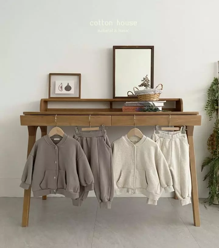 Cotton House - Korean Children Fashion - #minifashionista - Terry Jumper Top Bottom Set - 7