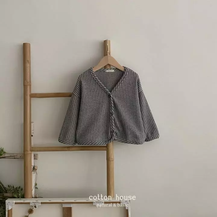 Cotton House - Korean Children Fashion - #minifashionista - Stripes Knit Cardigan - 5
