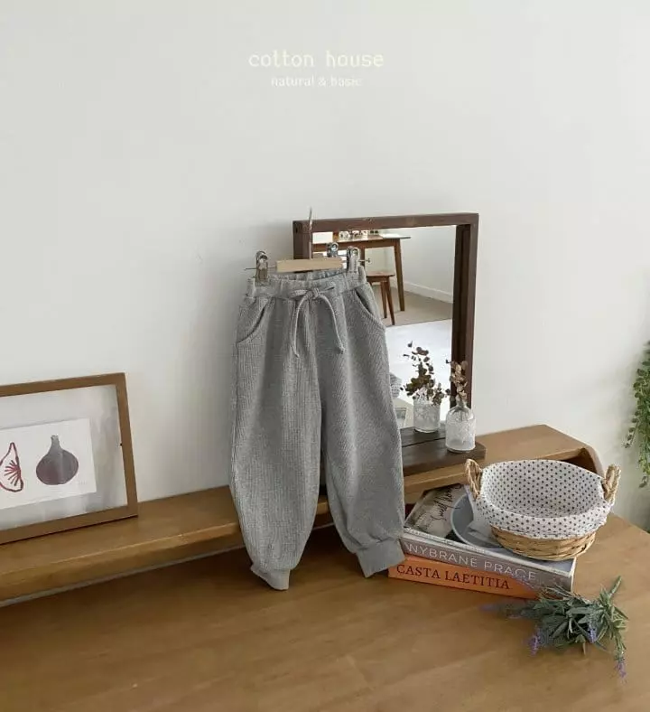 Cotton House - Korean Children Fashion - #minifashionista - Waffle Jogger Pants - 10