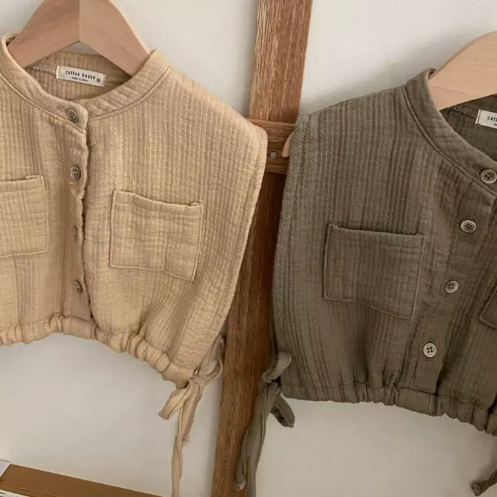 Cotton House - Korean Children Fashion - #minifashionista - Side Slit Vest - 2