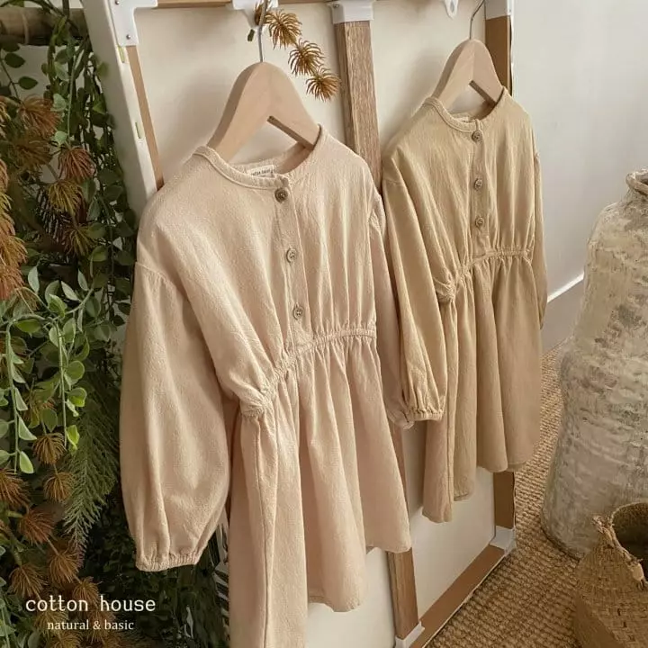 Cotton House - Korean Children Fashion - #prettylittlegirls - Natural One-piece - 2