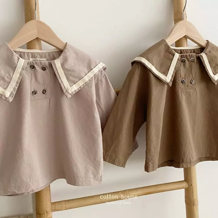 Cotton House - Korean Children Fashion - #toddlerclothing - Sailor Collar Blouse - 4