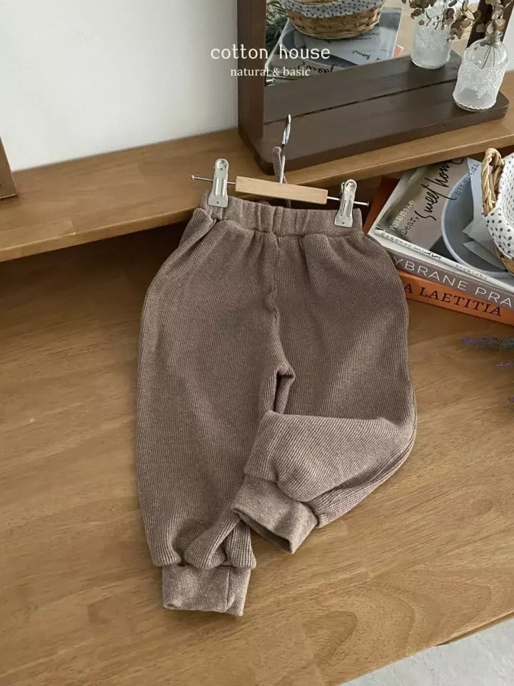 Cotton House - Korean Children Fashion - #todddlerfashion - Waffle Jogger Pants - 12