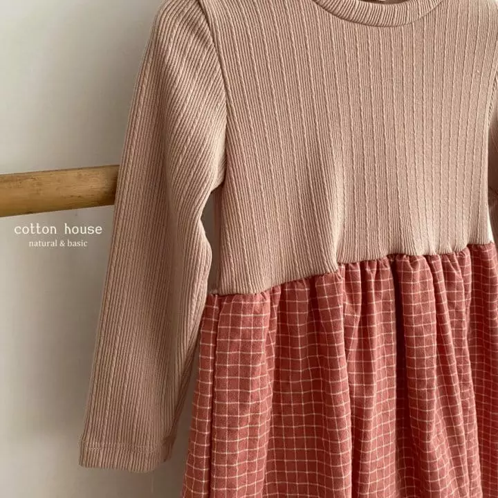 Cotton House - Korean Children Fashion - #todddlerfashion - Color Check One-piece - 8