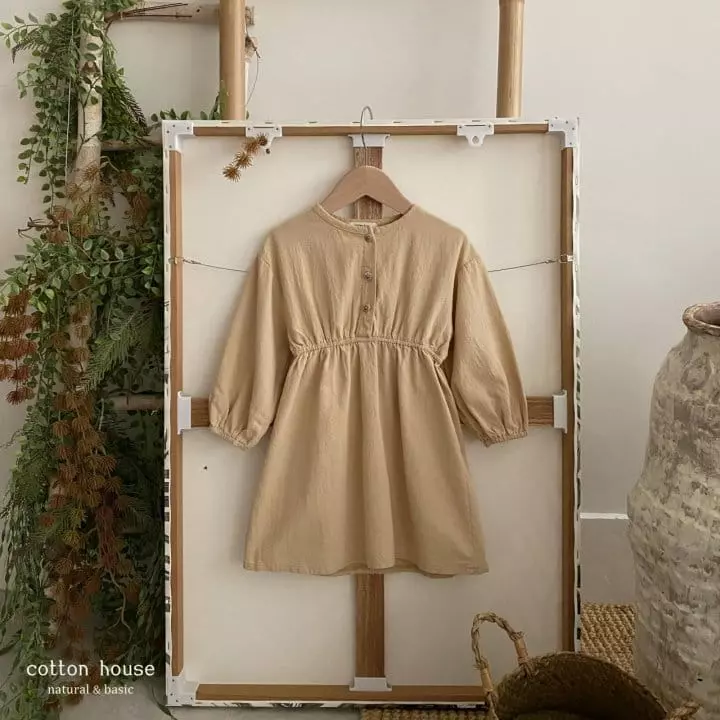 Cotton House - Korean Children Fashion - #todddlerfashion - Natural One-piece - 3