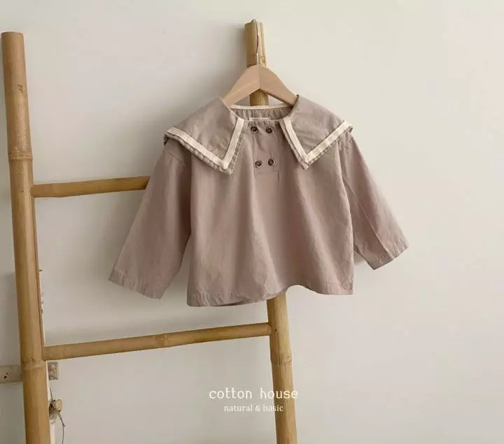 Cotton House - Korean Children Fashion - #todddlerfashion - Sailor Collar Blouse - 2