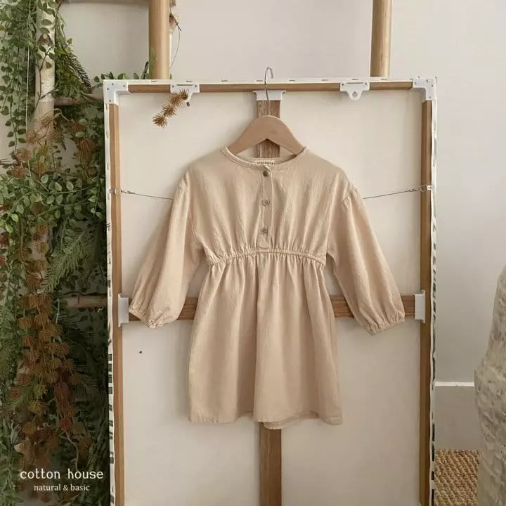 Cotton House - Korean Children Fashion - #todddlerfashion - Natural One-piece - 4