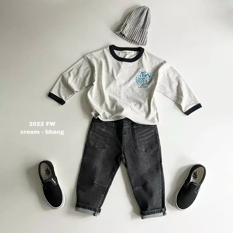 Cream Bbang - Korean Children Fashion - #childofig - Roren Piping Tee - 2