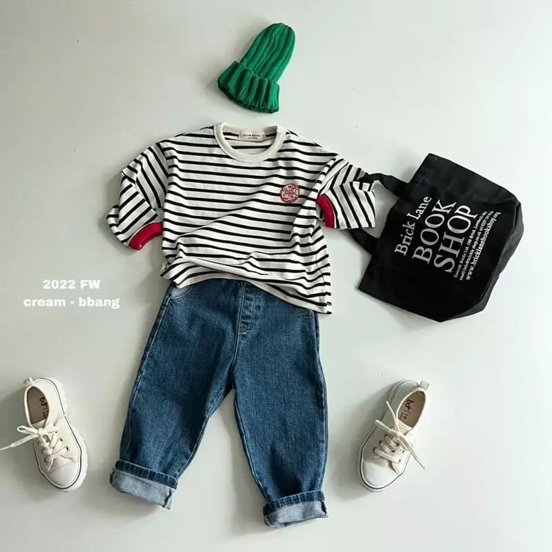 Cream Bbang - Korean Children Fashion - #childrensboutique - Hi Wapen Stripes Tee - 6