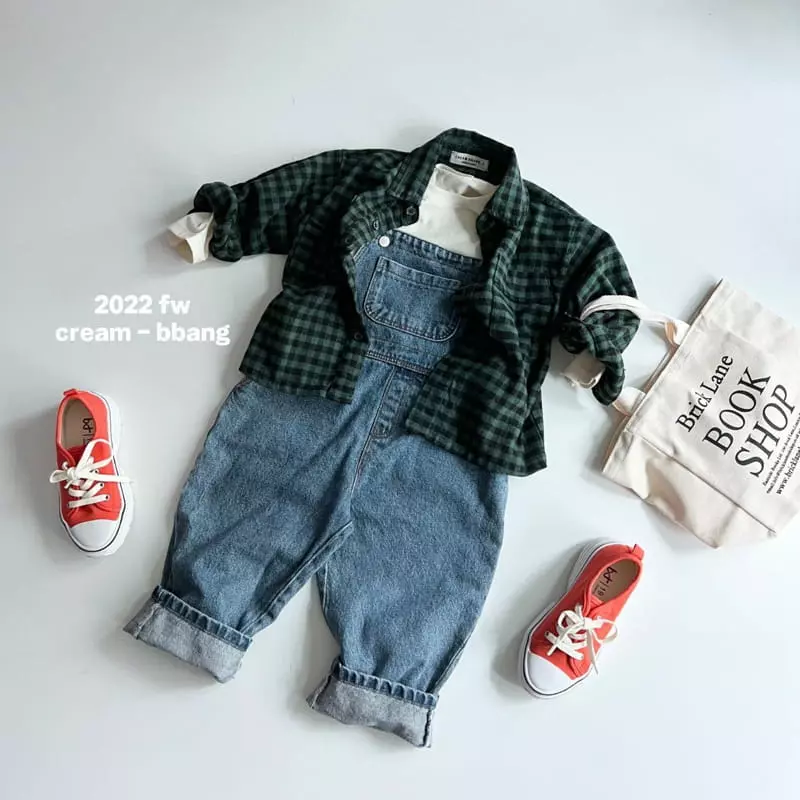 Cream Bbang - Korean Children Fashion - #designkidswear - Denim Overalls Pants - 9