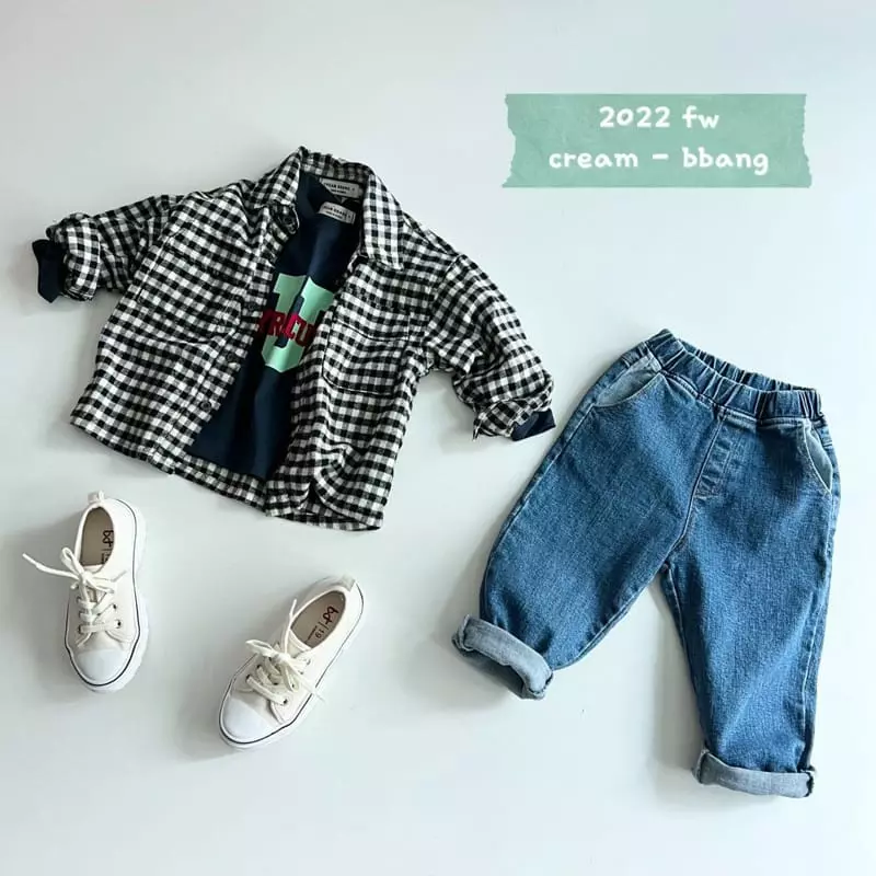 Cream Bbang - Korean Children Fashion - #discoveringself - Simple Jeans - 5