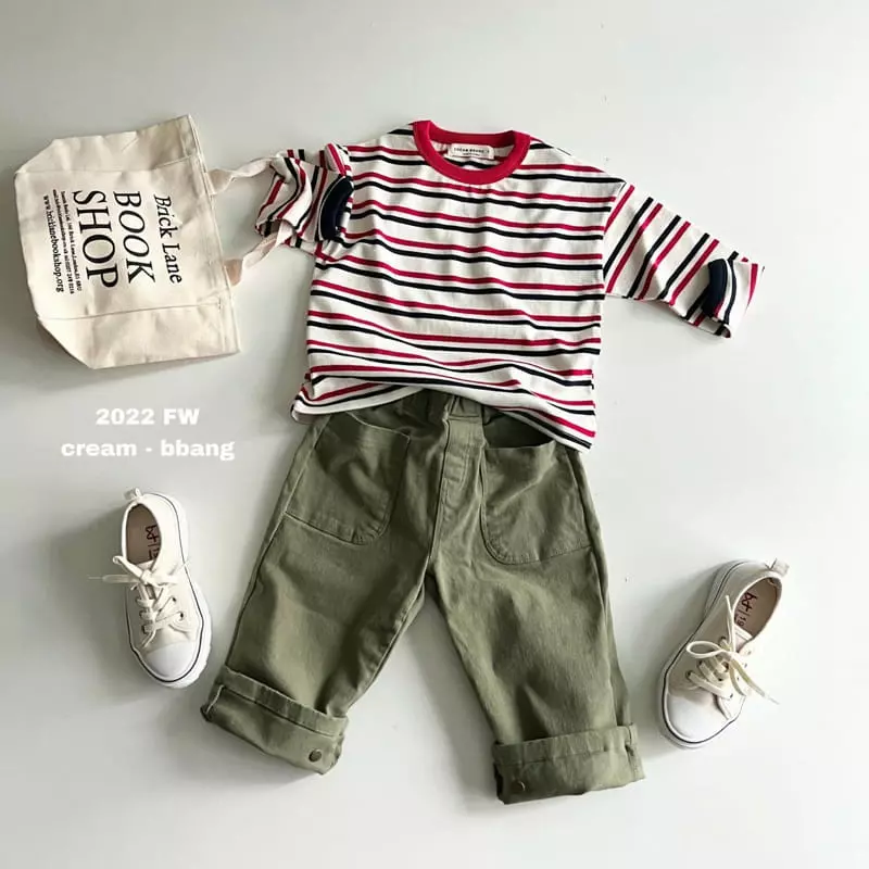 Cream Bbang - Korean Children Fashion - #discoveringself - Barrier Stripes Tee - 2