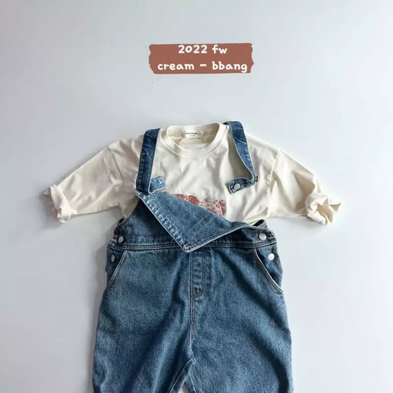 Cream Bbang - Korean Children Fashion - #fashionkids - Denim Overalls Pants - 11