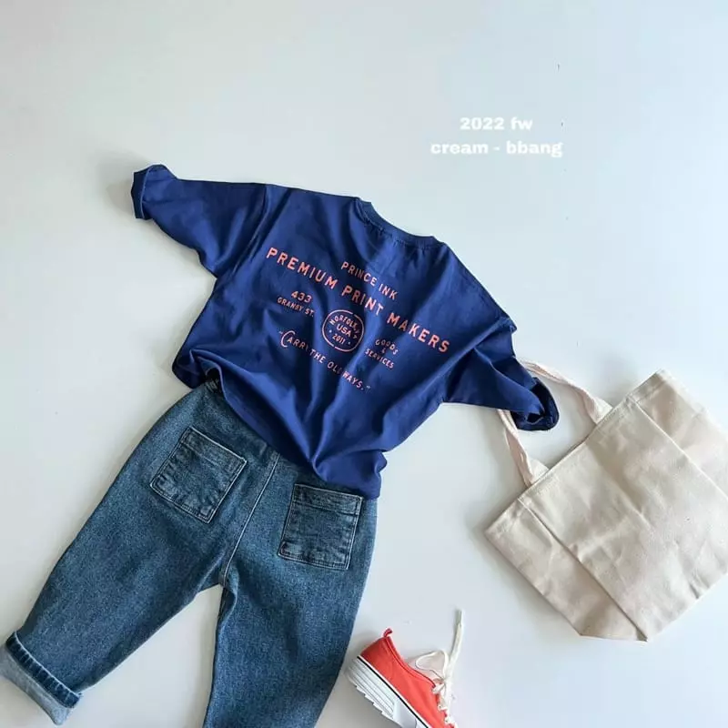 Cream Bbang - Korean Children Fashion - #kidsshorts - Striaght Jeans - 7