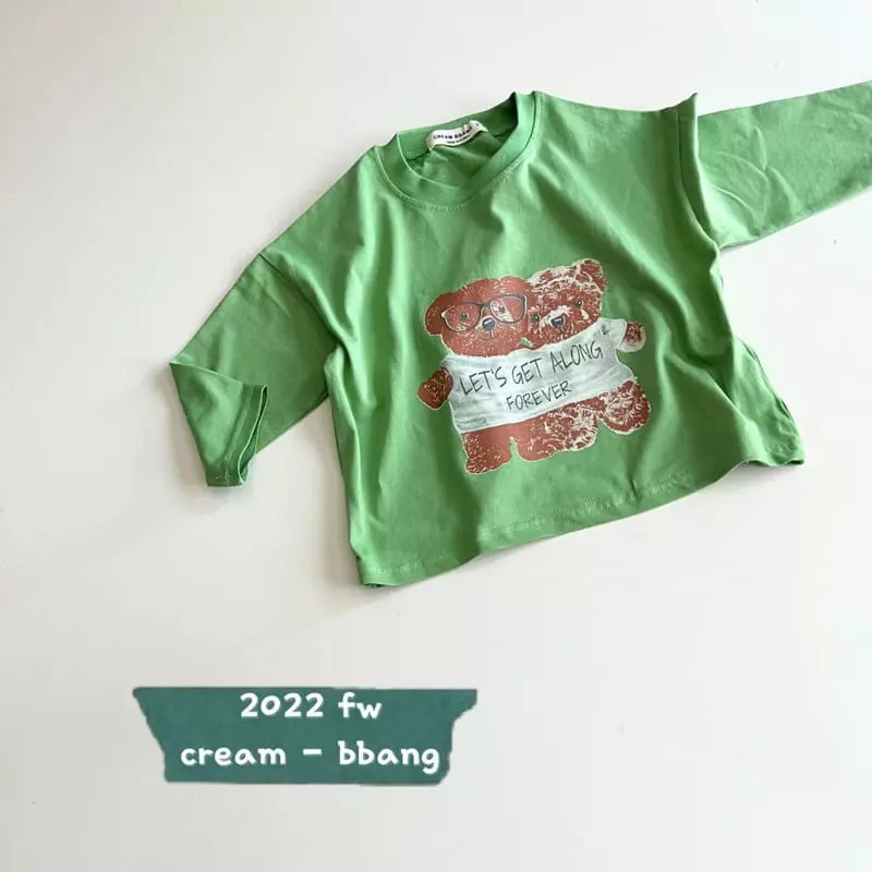 Cream Bbang - Korean Children Fashion - #kidsshorts - Forever Single Tee - 6