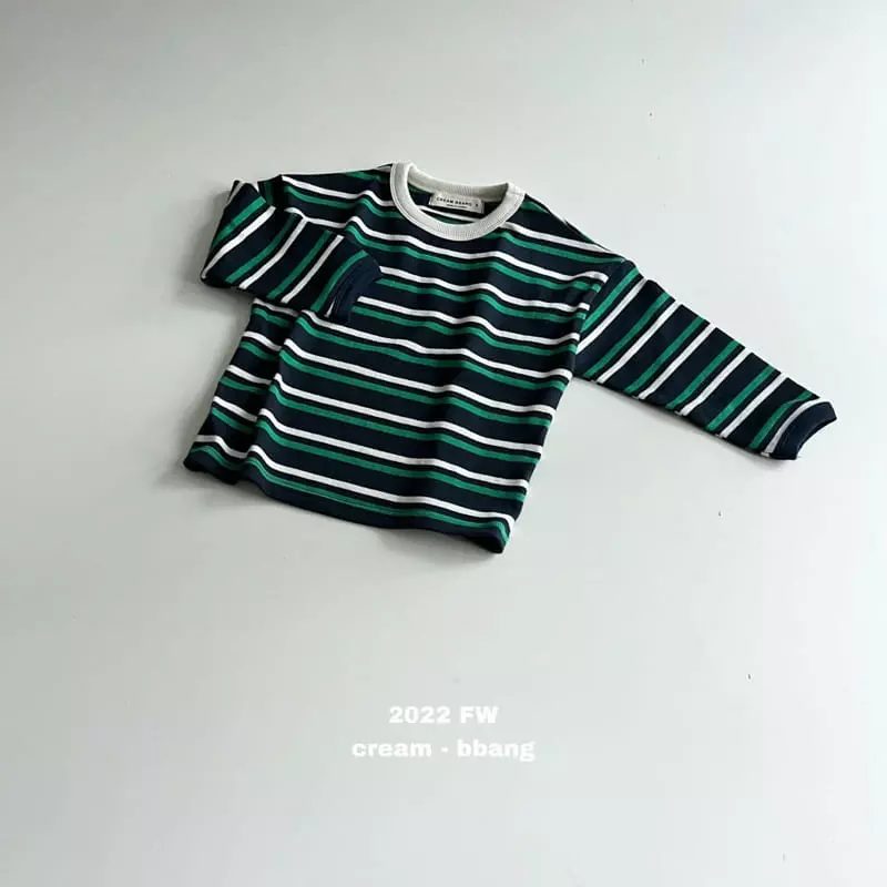 Cream Bbang - Korean Children Fashion - #fashionkids - Barrier Stripes Tee - 4