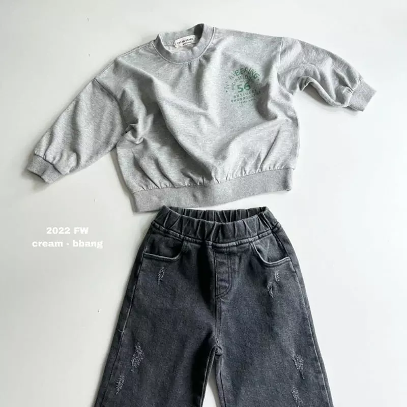 Cream Bbang - Korean Children Fashion - #kidsshorts - Numbering Sweatshirt - 4