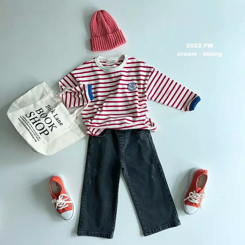 Cream Bbang - Korean Children Fashion - #kidzfashiontrend - Hi Wapen Stripes Tee - 12