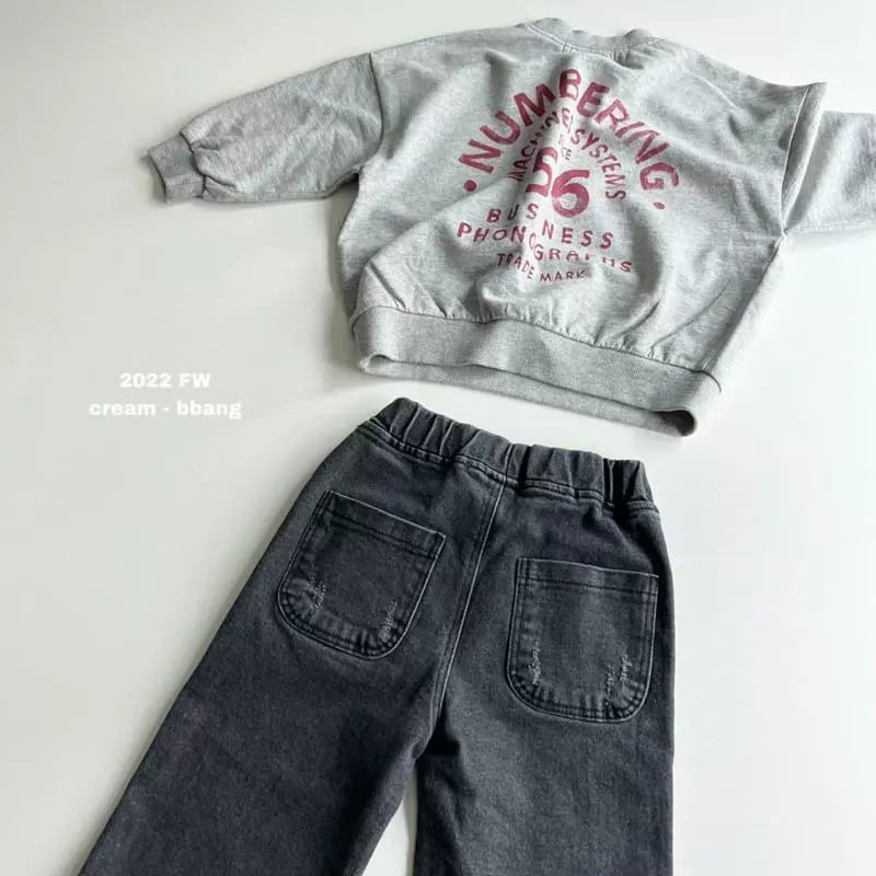 Cream Bbang - Korean Children Fashion - #kidzfashiontrend - Numbering Sweatshirt - 5