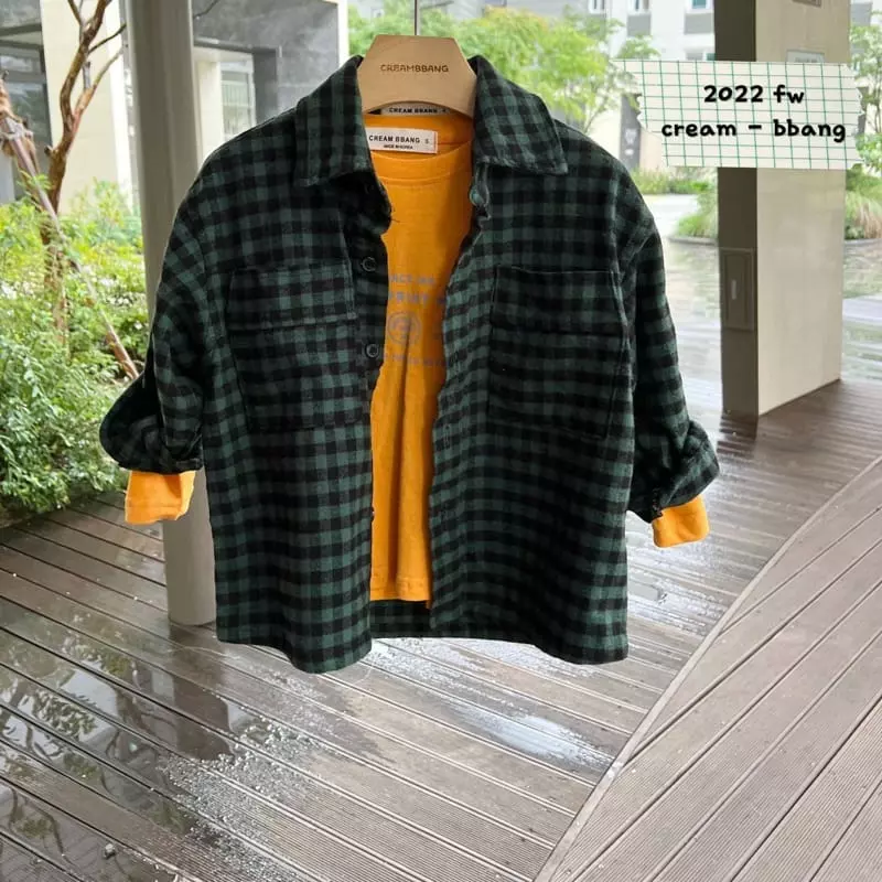 Cream Bbang - Korean Children Fashion - #kidzfashiontrend - Basic Fleece Check Shirt