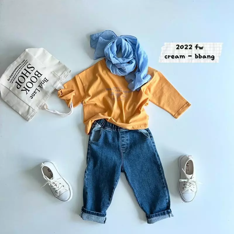 Cream Bbang - Korean Children Fashion - #kidzfashiontrend - Simple Jeans - 9