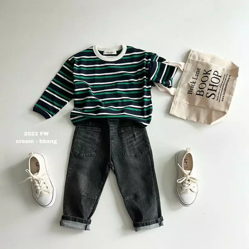 Cream Bbang - Korean Children Fashion - #littlefashionista - Barrier Stripes Tee - 8