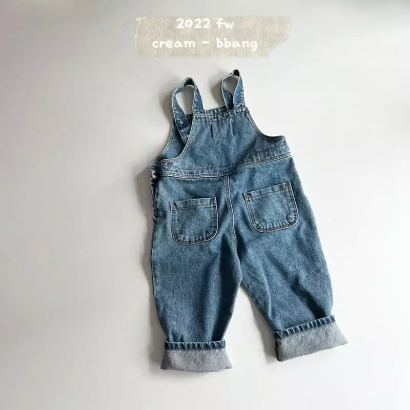Cream Bbang - Korean Children Fashion - #magicofchildhood - Denim Overalls Pants