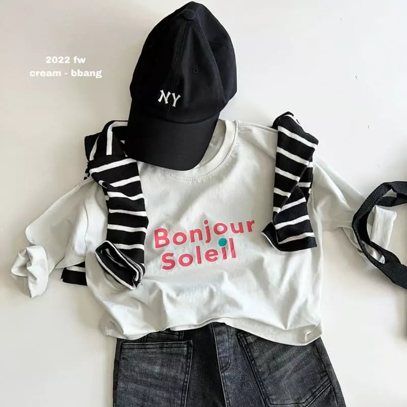 Cream Bbang - Korean Children Fashion - #magicofchildhood - Bonjour Tee - 5